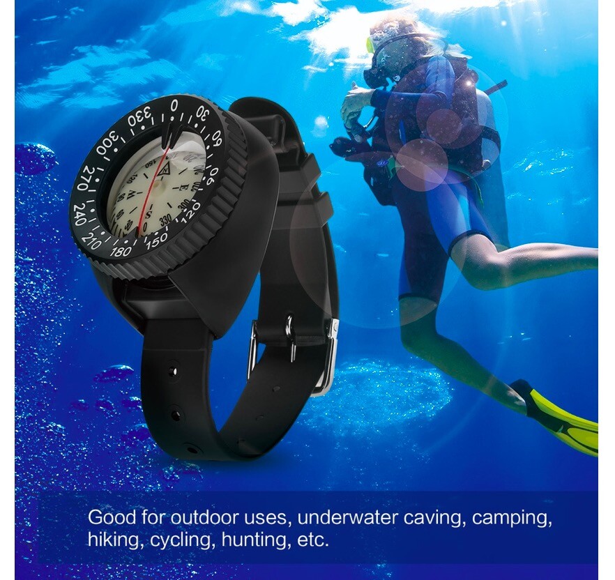 Liquid Filled Underwater Scuba Dive Navigation Orienteering Wrist Compass Pro