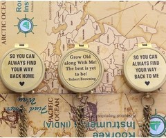 RII to My Husband I Love You, Brass Compass Engraved Gifts for Men, Bronze Gi…