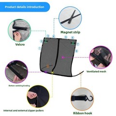 For SUV Models Tailgate Mesh Screen Rear Cargo Net Fly Screen Repellency