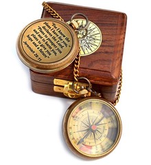 Solid Brass Directional Engraved Compass Jeremiah 2911 Christian Gifts