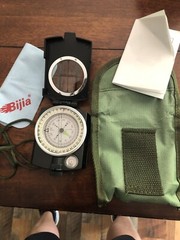 Bijia High Accuracy Metal Waterproof Military Lenstatic Sighting Compass Black