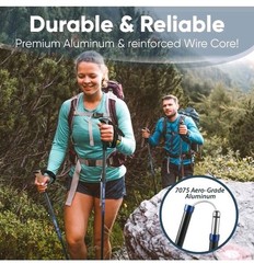 Trek-Z Cork Grip Trekking Poles – Lightweight Folding Hiking Poles, Adjustable H