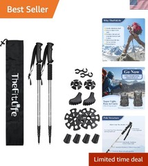 Complete Hiking Pole Set: Anti-Shock, Collapsible, and Portable for Adventures