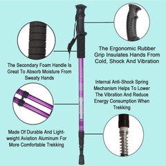 2X Trekking Poles Nordic Hiking Walking Sticks Adjustable Anti-shock Alpenstock