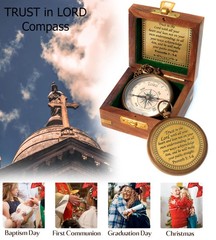 Trust in The Lord with All Your Heart -Proverbs 3: 5-6 Quote Engraved Compass…