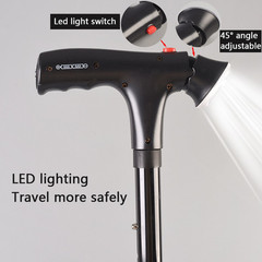 Camping Hiking Walking Stick 5-Level Height Adjustable Folding Walking Cane