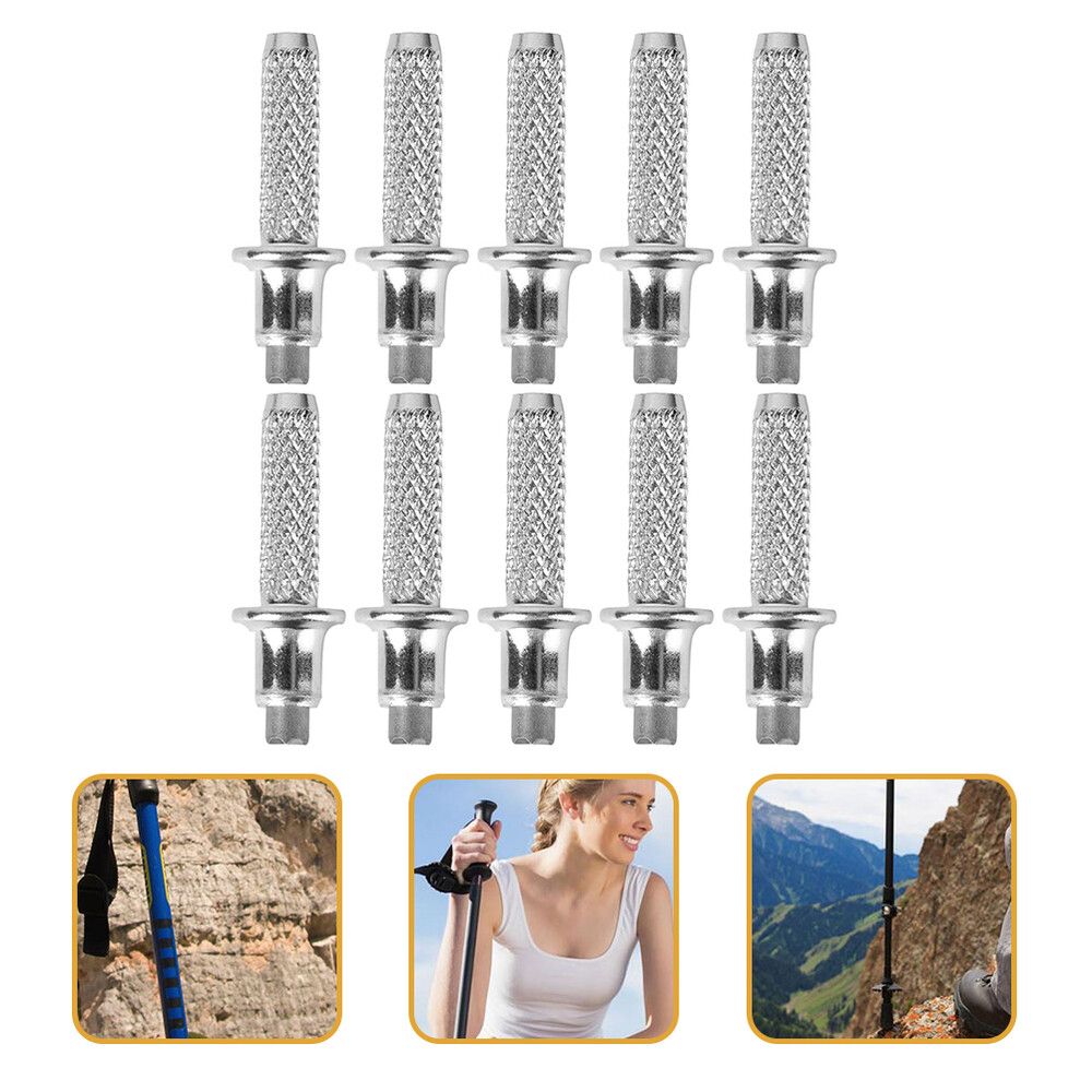 10Pcs Alpenstock Tips Tungsten Steel Trekking Rod Tip Replacement for Hiking