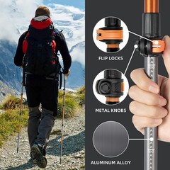 Adjustable Height Collapsible Trekking Poles Lightweight Compact Walking