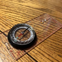 Liquid Filled Compass – Map Compass – Boxed W/Lanyard – Glass + Scale