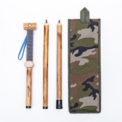 3 Pieces Detachable Hardwood Walking Stick Cross Head with a Compass (Nature …