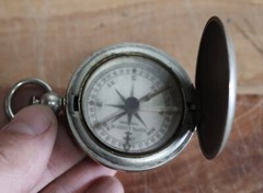 Vintage Keuffel & Esser Co. Pocket Compass WWII Navigation Tool Travel WWII Era