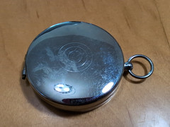 Vintage Pocket Compass Edge Mark Black Made In Japan