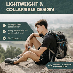 Collapsible Hiking Sticks,Lightweight Folding Trekking Poles,Adjustable Travel W