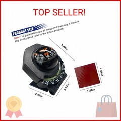 Car Compass, Car Dashboard Compass Ball with Slope Meter, Adjustable Night Visio