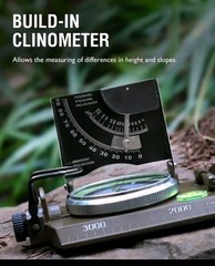 Multifunctional Military Sighting Navigation Compass with Inclinometer-Green
