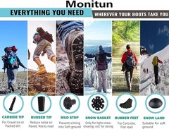 Nordic Walking Poles Rubber Pads, Walking Pads Rubber Stopper Attachments for Wan…