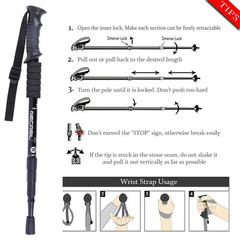 Walking Sticks Classic Delicate Trekking Pole 4 Sections Telescopic Cane Stick C