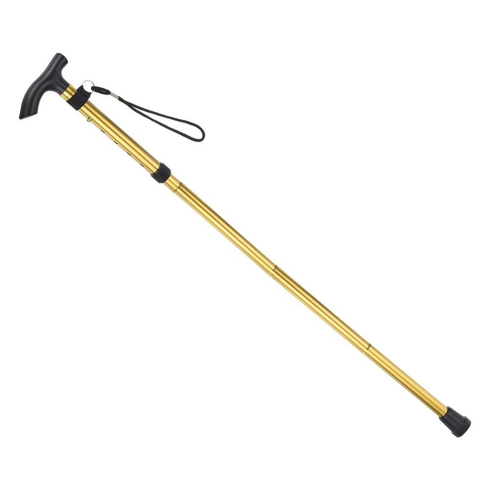 Trekking Poles, Collapsible Hiking Pole 33-37 Inch Folding Aluminum Alloy Golden