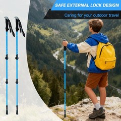 Hiking Trekking Poles for Kids, 2 Pack Anti Shock, Adjustable, Collapsible Hi…