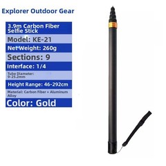 For insta360 X4 Compatible Carbon Fiber Selfie Rod 1.5m Seven Section 134g