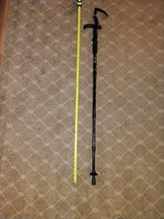 Adjustable Telescopic Aluminum Trekking Pole Black Foam Grip Rubber Tip Hiking