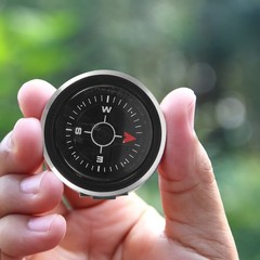 Multiuse Black Hiking Compass with Clear Dial for Outdoor Camping Adventures