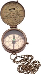 Custom Vintage Compass in Leather Case – Perfect for Baptism & Anniversaries