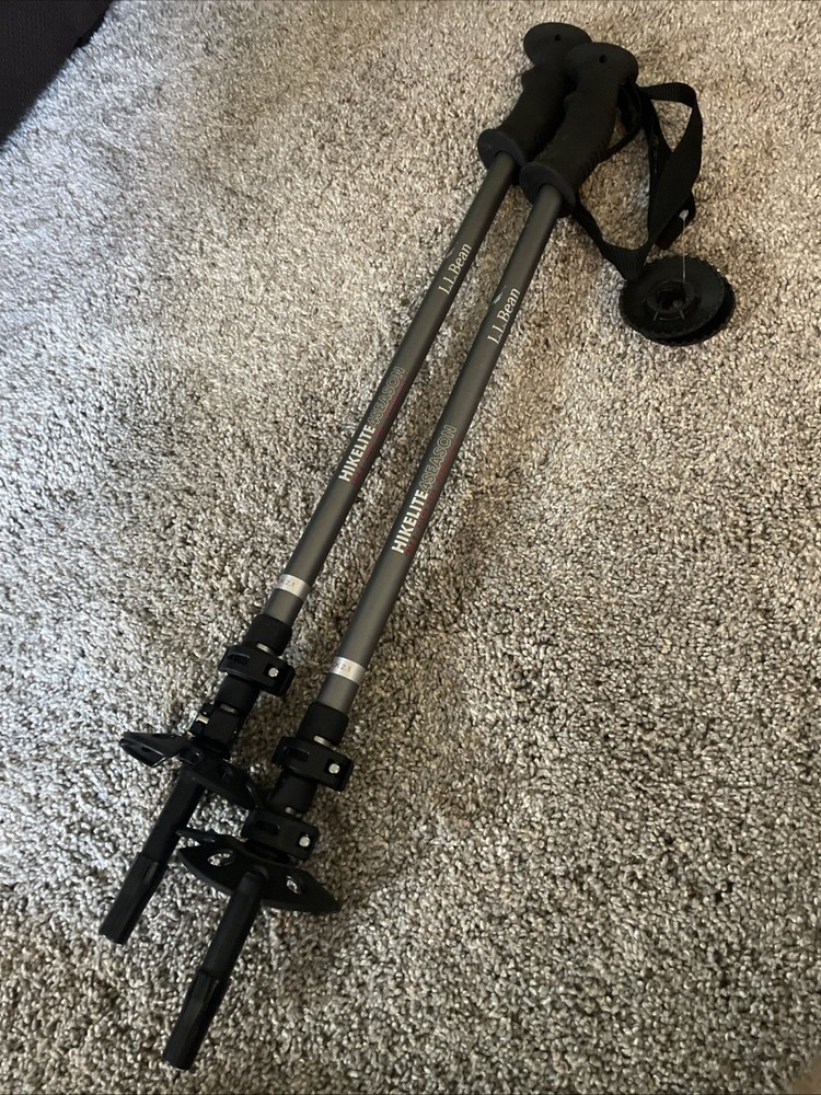 LL Bean Hikelite 4-Season Tele 3 Carbon Power Lock 2.1 Hiking Poles