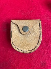 Vintage Brass Compass with Tooled Leather Belt Case (Joshua 1:9 Inscription)