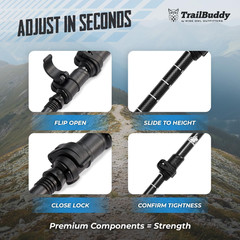 3K Carbon Fiber Hiking Poles – Collapsible Lightweight Trekking Poles for Hiking