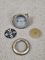 Vintage Marble’s Gladstone Michigan Pocket Compass Brass (Non-Working)