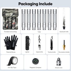 Trekking Pole Multitool 15 in 1 Survival Spear Knife