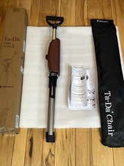 STEP2GOLD Ta-Da Chair Series 2, Portable Trekking Hiking Pole Brown 32.2” New