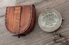 To My Son Compass Personalized Engraved Compass with Leather Case/ Gift for Son