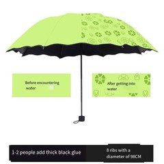 Water Activated Umbrella with Floral Patterns for UV Protection and Rain Safety