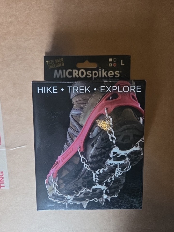 Kahtoola MICROspikes -snow, ice, trail hiking crampons – RED, Large Brand New