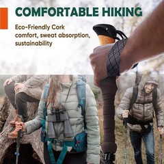 Ergonomic Trek-Z Cork Grip Hiking Poles – Compact Design, 110-130 cm Adjustable