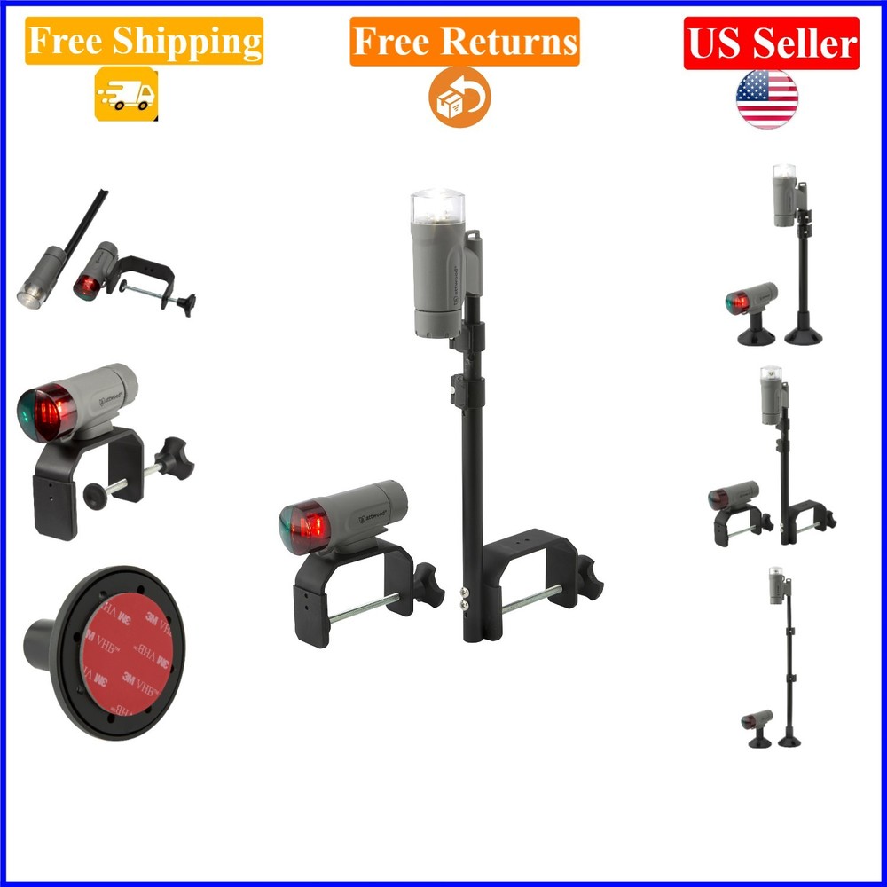 Portable Marine LED Navigation Light Kit, Waterproof, Shockproof, Gray