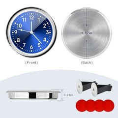2PCS Stick on Dashboard Car Clock, Mini Luminous Automotive Vent Blue+golden
