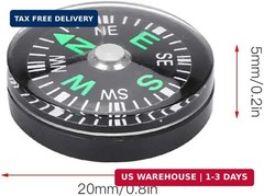 Pocket Compass, 20mm 12pcs Mini Pocket Oil Filled Compass for Hiking Camping Out