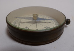 Brass Compasses 2 Handheld German N E S W Glass w Cover Lot Pair