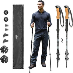 Lightweight Aircraft-Grade Aluminum Trekking Poles with Extended down Grip plus