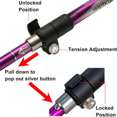 Collapsible Ultralight Aluminum Hiking Trekking Pole for Men Women