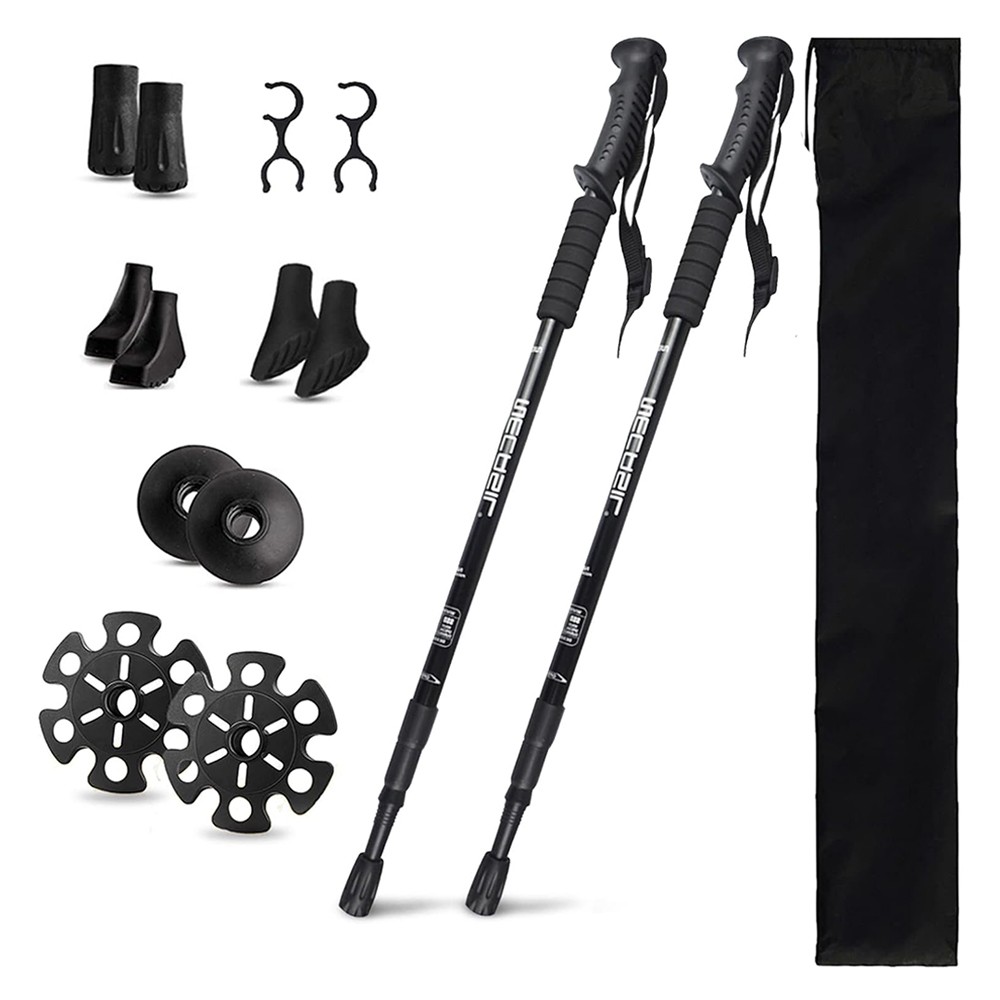 2X Telescopic Walking Trekking Poles Nordic Hiking Sticks Adjustable Alpenstock