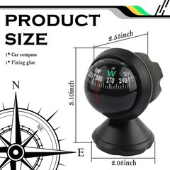 Adjustable Navigation Compass Direction Guide Ball for Boat Truck Car Golf Cart