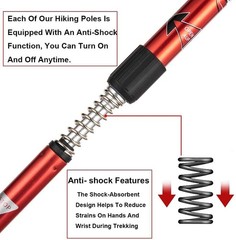 Aihoye Hiking Trekking Poles, 2 Pack Collapsible,Lightweight, anti Shock, Hiking