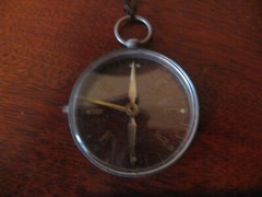 Vintage Clear Glass Handheld Hiking Camping Mapping Compass Made in Japan