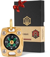 Mini Titanium/Brass Compass, Waterproof Pocket Compass for Hiking & Survival,…
