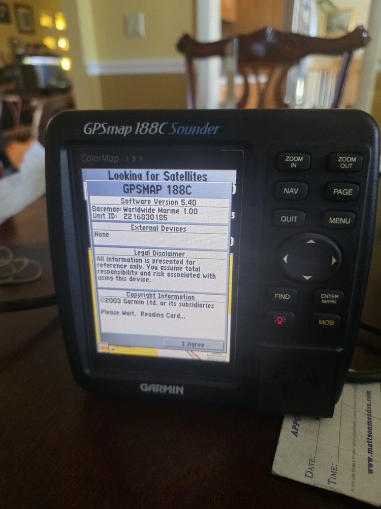 GARMIN GPSMAP 188C SOUNDER MARINE GPS CHART PLOTTER FISHFINDER DISPLAY -fl Kit