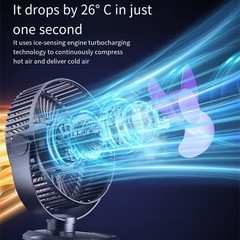 LED Display Fan 360?? Rotation Fan Ideal For Work Desk Clear Battery Indicator